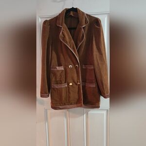 Brown Corduroy Double-Breasted Coat